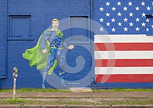 Mural in Deep Ellum featuring Dallas Mavericks basketball star Luca Doncic, nicknamed the Wonderboy.