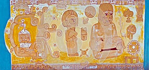 Mural Depicting Aztec/Mayan Family & Fertility