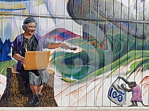 Mural with Canadian artist Emily Carr in Victoria