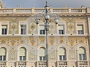 Mural detail on Palazzo del Governo, Piazza UnitÃÂ  d'Italia Trieste Italy photo