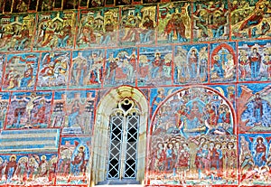 Mural Fresco Facade at Humor Monastery, Romania