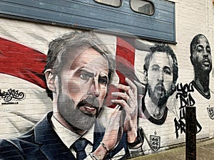 Mural of Gareth Southgate, Harry Kane and Raheem Sterling unveiled in London