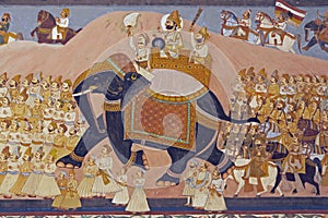 Mural of Indian Regal Procession