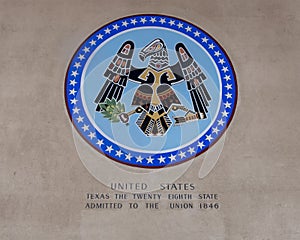 Mural inside the United States Portico of the Hall of Varied Industries in Fair Park in Dallas, Texas.