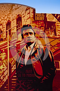 Mural of Johnny Cash in Sacramento