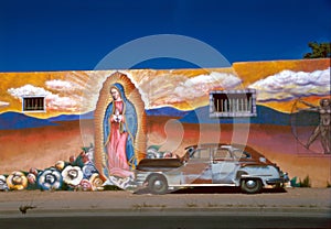 Mural with Old Car