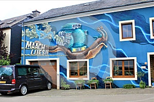 Mural painted by Alain Welter in Koler Luxembourg
