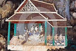 Mural painting in Royal palace in Phnom Penh, Cambodia