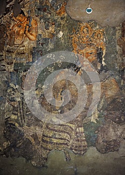 Mural Painting of Vajrapani in Ajanta (Cave 1)