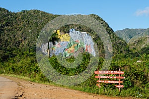 The Mural of Prehistory at the ViÃÂ±ales valley in Cuba photo