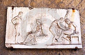 Mural relief- ancient Herculaneum - Italy