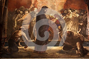 Mural of teh mocking of Jesus