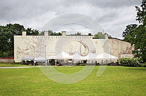Mural in Valmiera town. Latvia