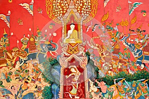 Mural on the wall of Buddhist church