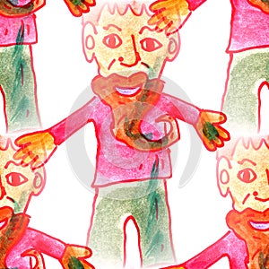 Muralbackground seamless pattern man, beard background texture