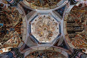 The murals of the Atotonilco chapel ceiling