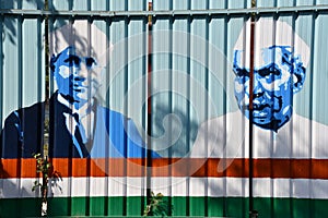 Murals of Heroes at Shaheedi Park in Delhi, India