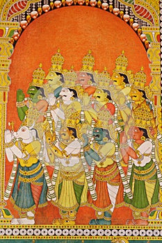 Murals in Meenakshi Temple,India