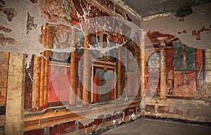 Murals in the Roman Villa Poppaea, Italy