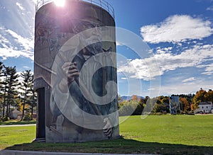 Murals on Silos in Jefferson, Vermont