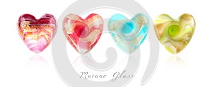 Murano glass hearts
