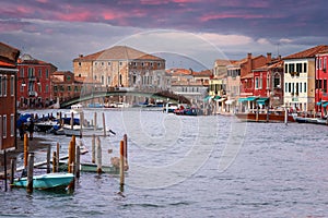 Murano island, Longo Lino Toffolode bridge over the Grand Canal, Venice, Italy photo