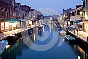 Murano island at night,