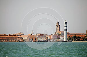 Murano islands in the Venetian Lagoon in Venice, Italy