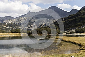 Muratovo lake and Banderishlki Chukar peak at Pirin Mountain, Bulgaria