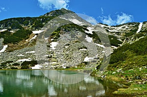 Muratovo lake in the mountains of Pirin National Park, Bulgaria