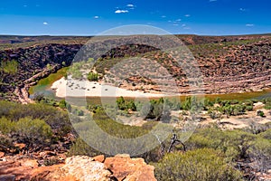 Murchison River and Canyon aerial view in Kalbarri National Park, Western Australia