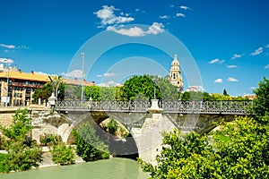 Murcia, Spain. Old bridge and Cathedral