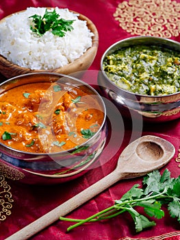 Murgh Makhani and Saag Paneer