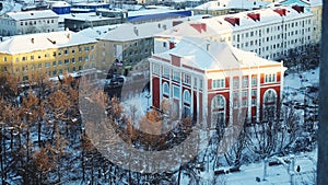 Murmansk city bird eye view