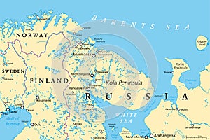 Murmansk Oblast and Kola Peninsula map, Federal subject of Russia