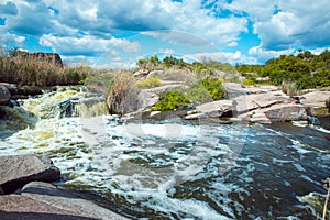 The murmuring waters of the Tokovsky waterfall in Ukraine. photo