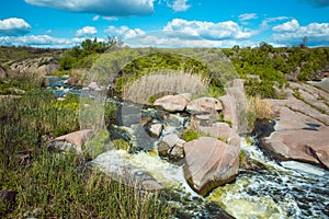 The murmuring waters of the Tokovsky waterfall in Ukraine. photo