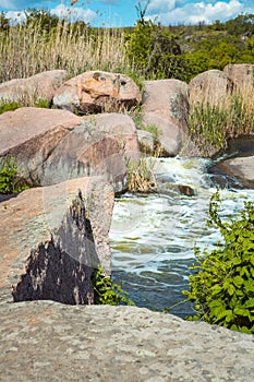 The murmuring waters of the Tokovsky waterfall in Ukraine. photo