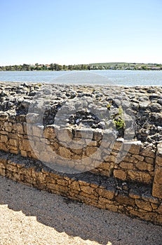 Muro de la presa romana de Proserpina, provincia de Badajoz, EspaÃÂ±a photo