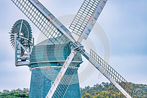 Murphy Windmill in Golden Gate Park, San Francisco, beautiful landscape. Travel concept, landmarks, architecture