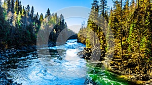 The Murtle River flowing to Whirlpool falls in the Cariboo Mountains of Wells Gray Provincial Park, BC