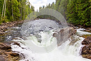 Murtle River and water falls in British Columbia Canada