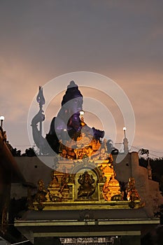 Murudeshwar Temple at night - Lord Shiva statue - Gopura - India religious trip - Hindu religion
