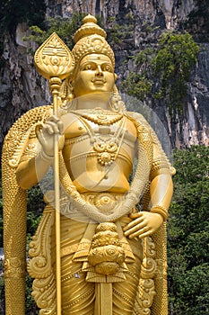 Murugan Statue at the entrance of Batu Caves near Kuala Lumpur Malaysia