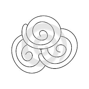 Murukku - savoury, crunchy Indian snack. Simple doodle contour line drawing. Vector illustration isolated on white