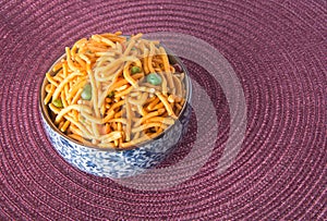 murukku or traditional indian diwali snacks on background.