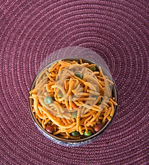 murukku or traditional indian snack chakli and chakali on background.