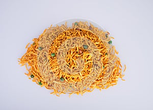 murukku or traditional indian snack chakli and chakali on background.