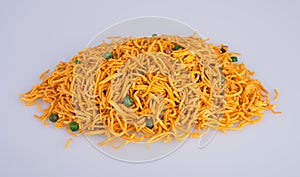 murukku or traditional indian snack chakli and chakali on background.