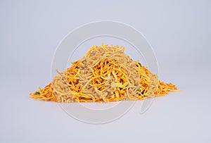 murukku or traditional indian snack chakli and chakali on background.